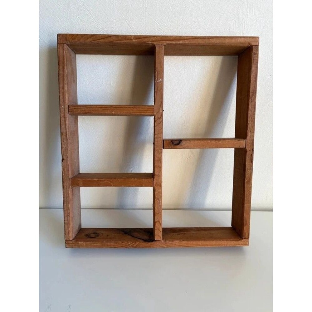 Vintage Handmade Wooden Trinket Shelf Knick Knack Display